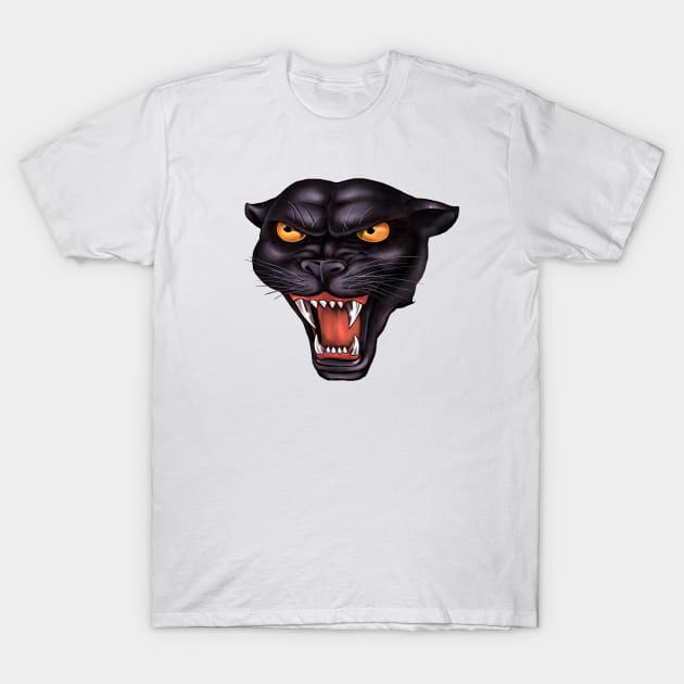 Rowdy Panther Head T-Shirt by PreservedDragons